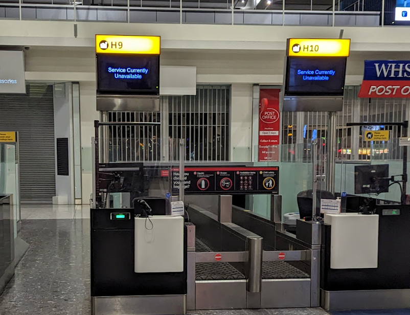 “service currently unavailable” on the screens at heathrow